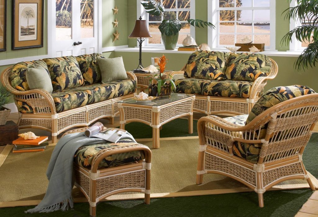 wicker furniture set for living room